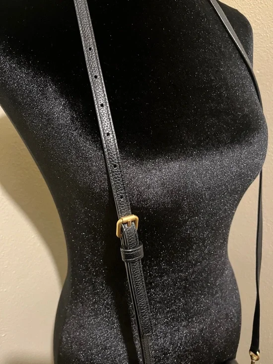 Tory Burch Black Pebbled Leather Logo Camera Crossbody with Gold Hardware - Picture 3 of 7